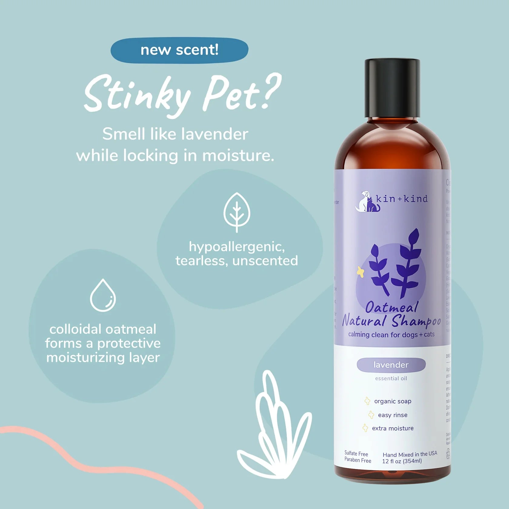 kin+kind Natural Shampoo | Oatmeal Lavender