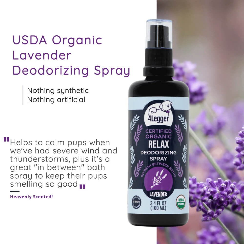 4-Legger USDA Certified Organic Lavender Dog Deodorizing Spray
