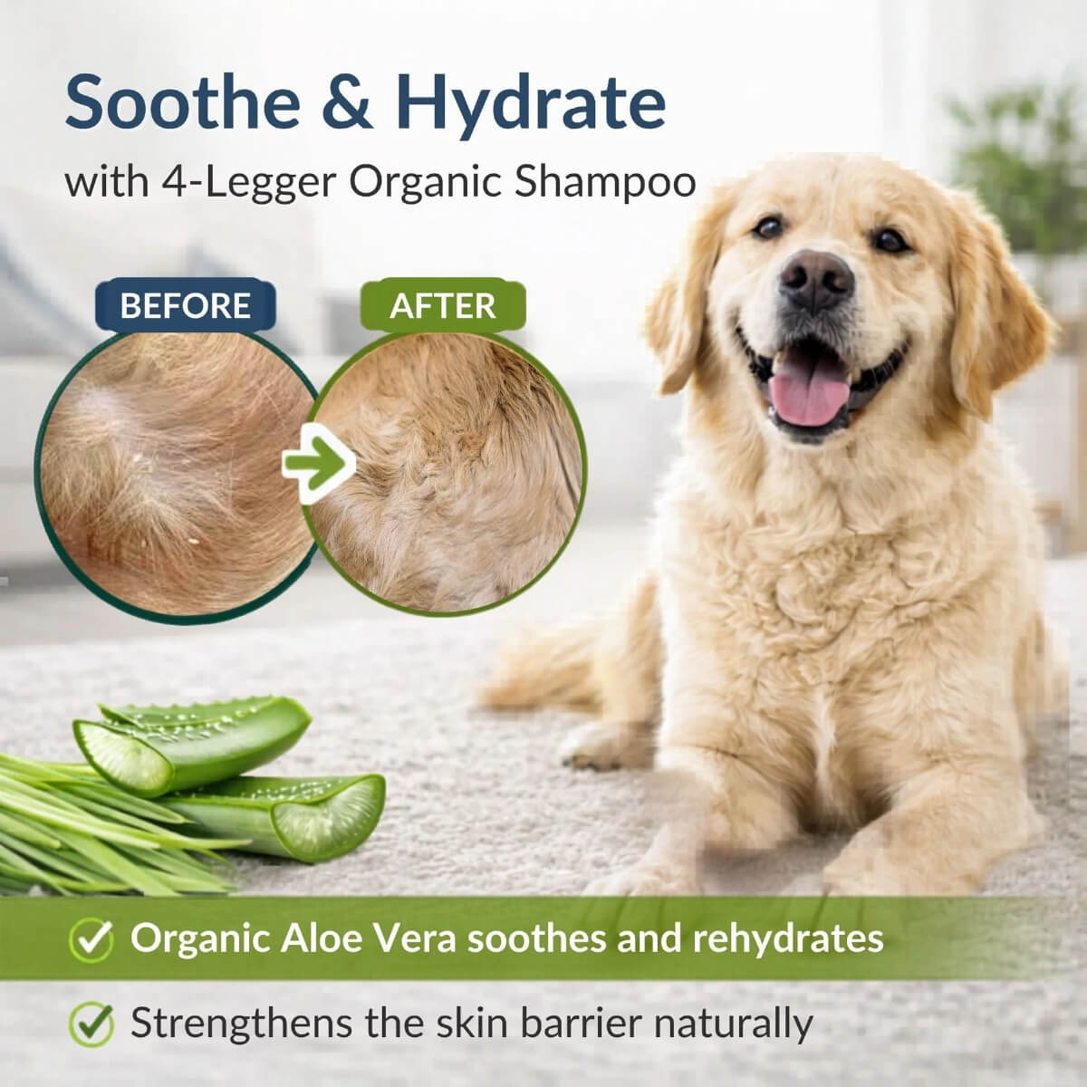 4-Legger Organic Lemongrass and Aloe Hypoallergenic Shampoo