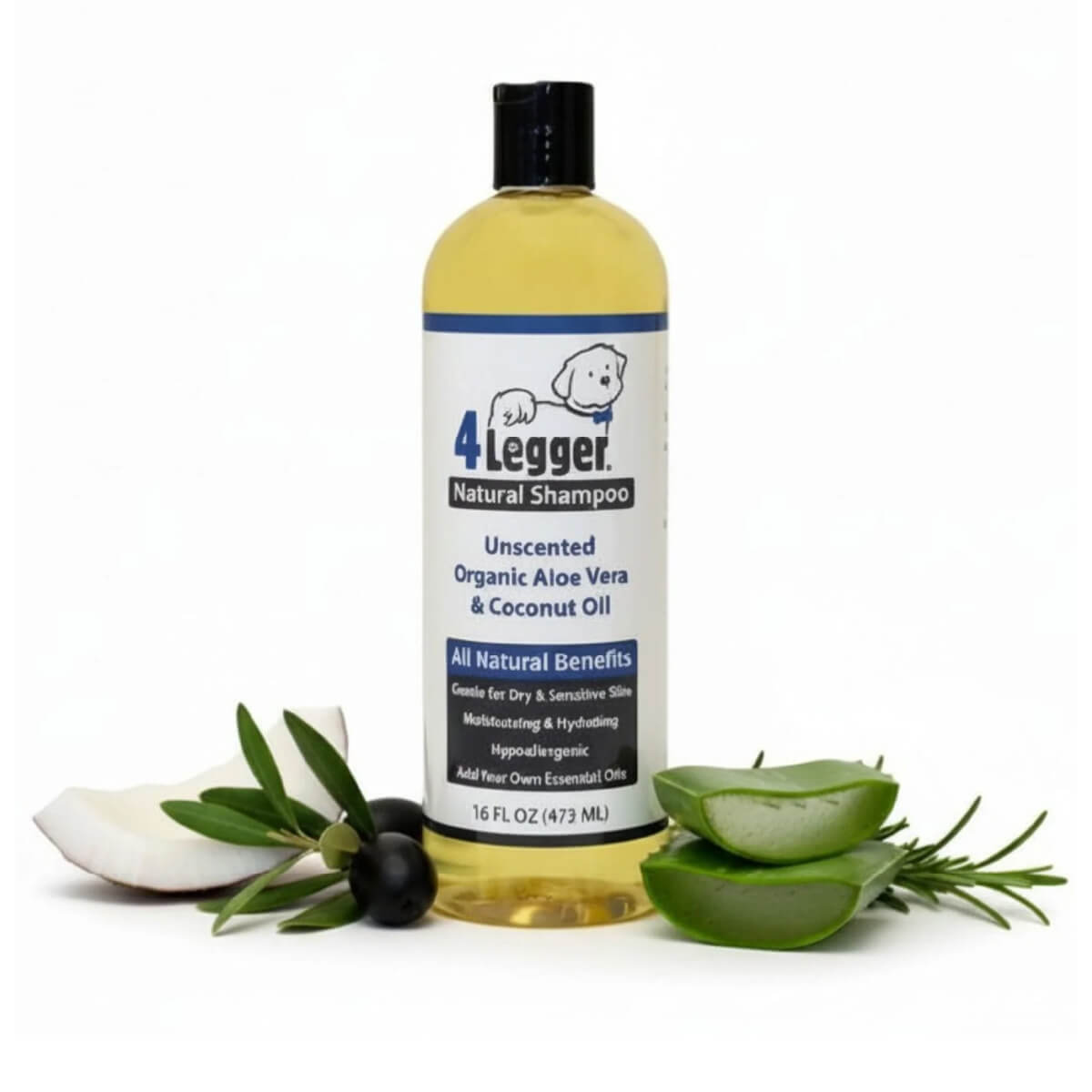 4-Legger Organic Unscented Hypoallergenic Shampoo with Aloe