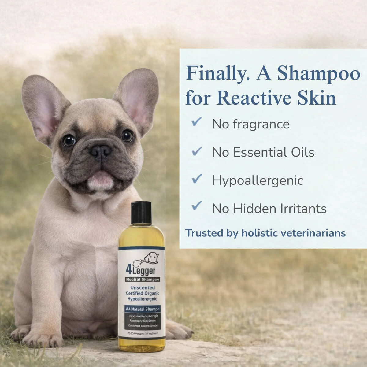 4-Legger Organic Unscented Hypoallergenic Shampoo with Aloe