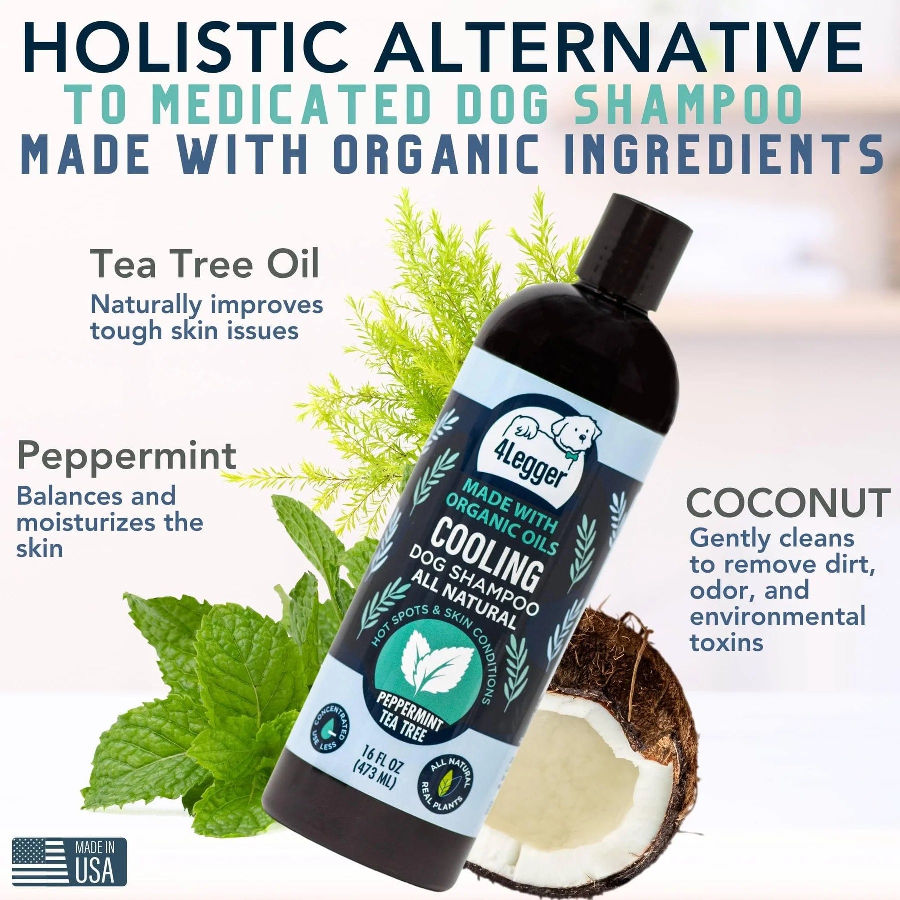 4-Legger Cooling Shampoo | Tea Tree Oil With Peppermint