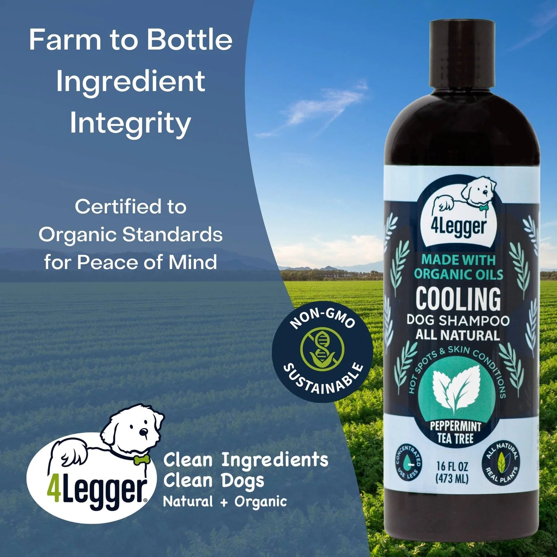4-Legger Cooling Shampoo | Tea Tree Oil With Peppermint