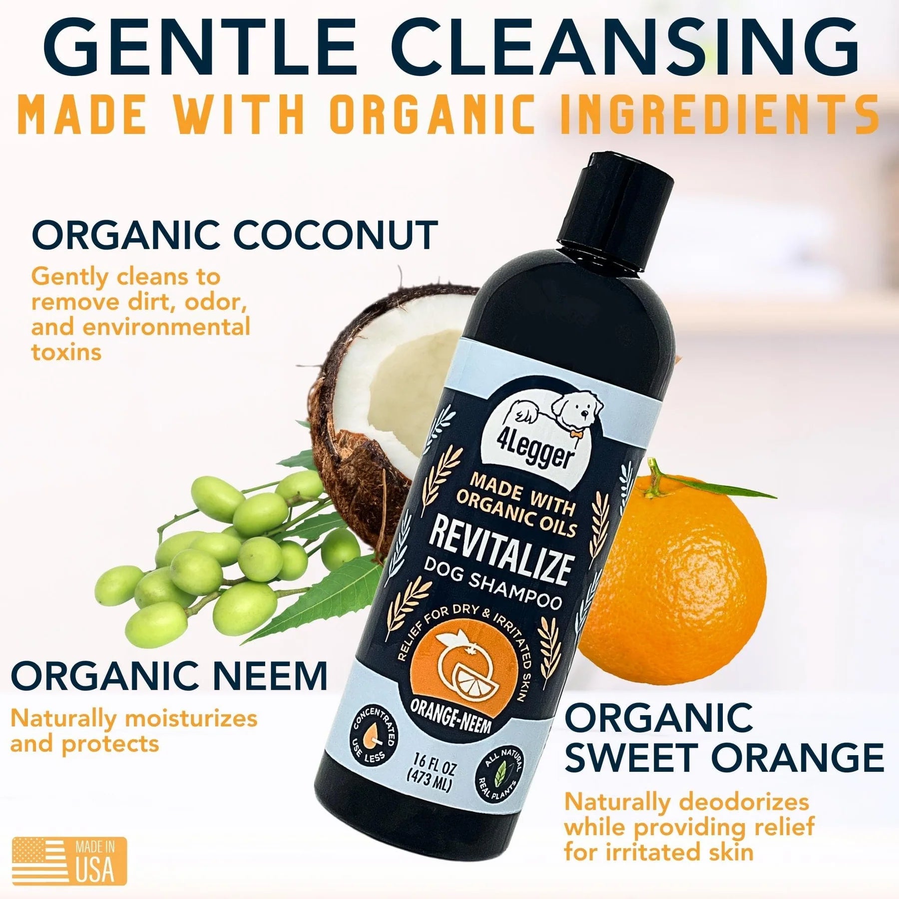 4-Legger Revitalize Shampoo | Neem With Sweet Orange Essential Oil