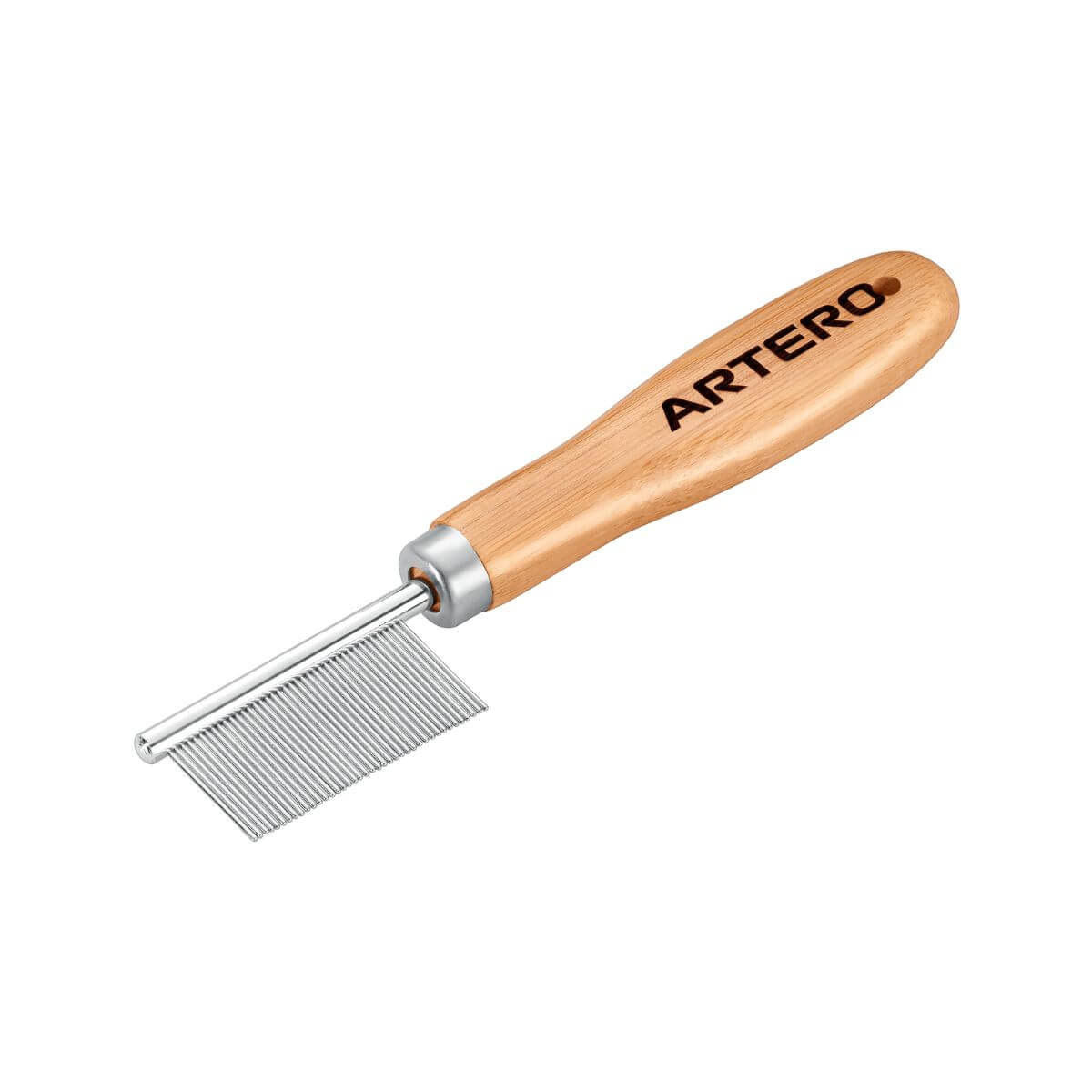 ARTERO Mini-Eye Pin Bamboo Handle Comb, 20 mm against a white background.