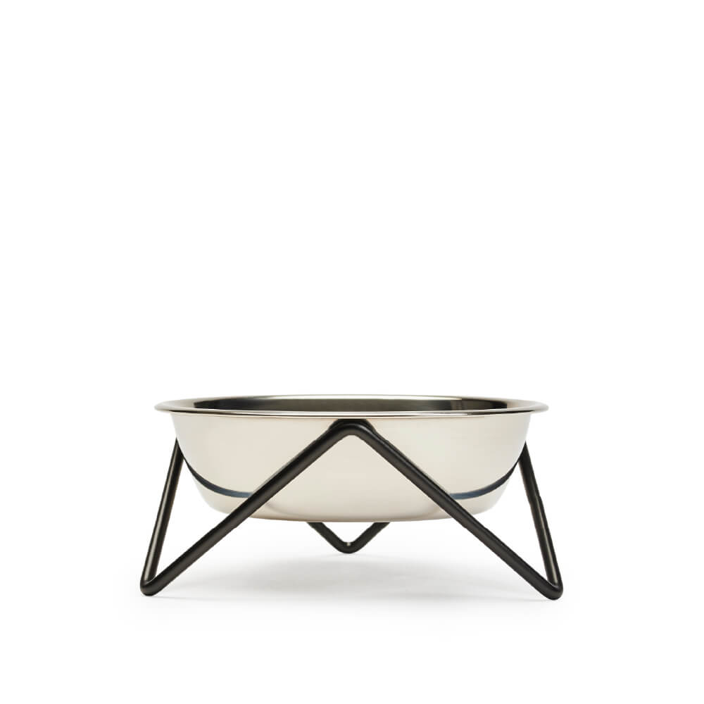 Bendo Pet Bowl | Chrome & Black (XL)