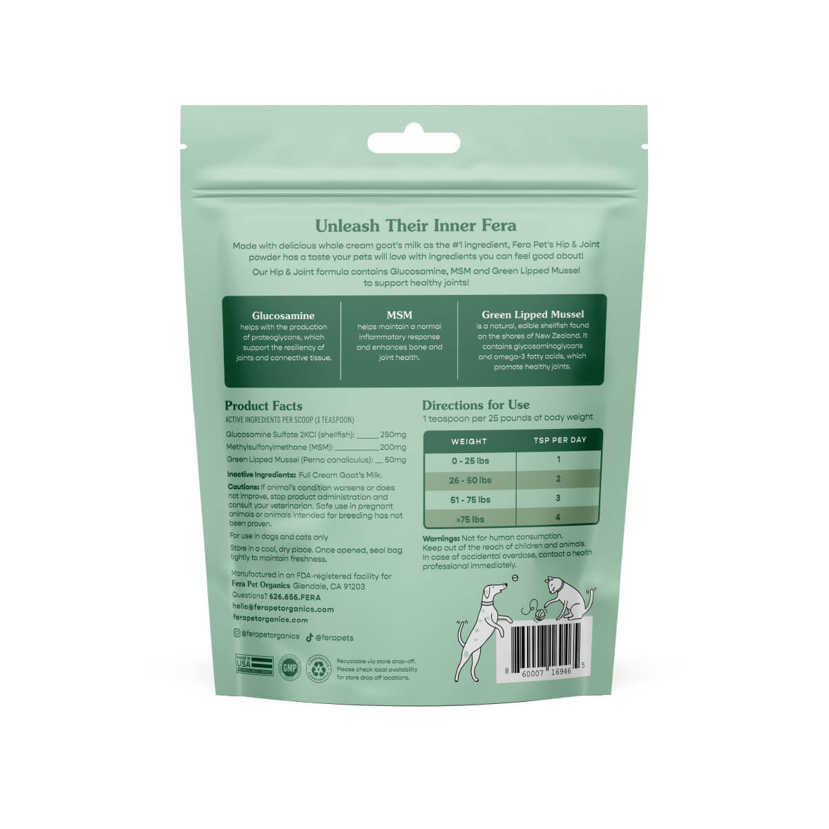 Fera Pets Hip & Joint Goat Milk Topper For Dogs & Cats