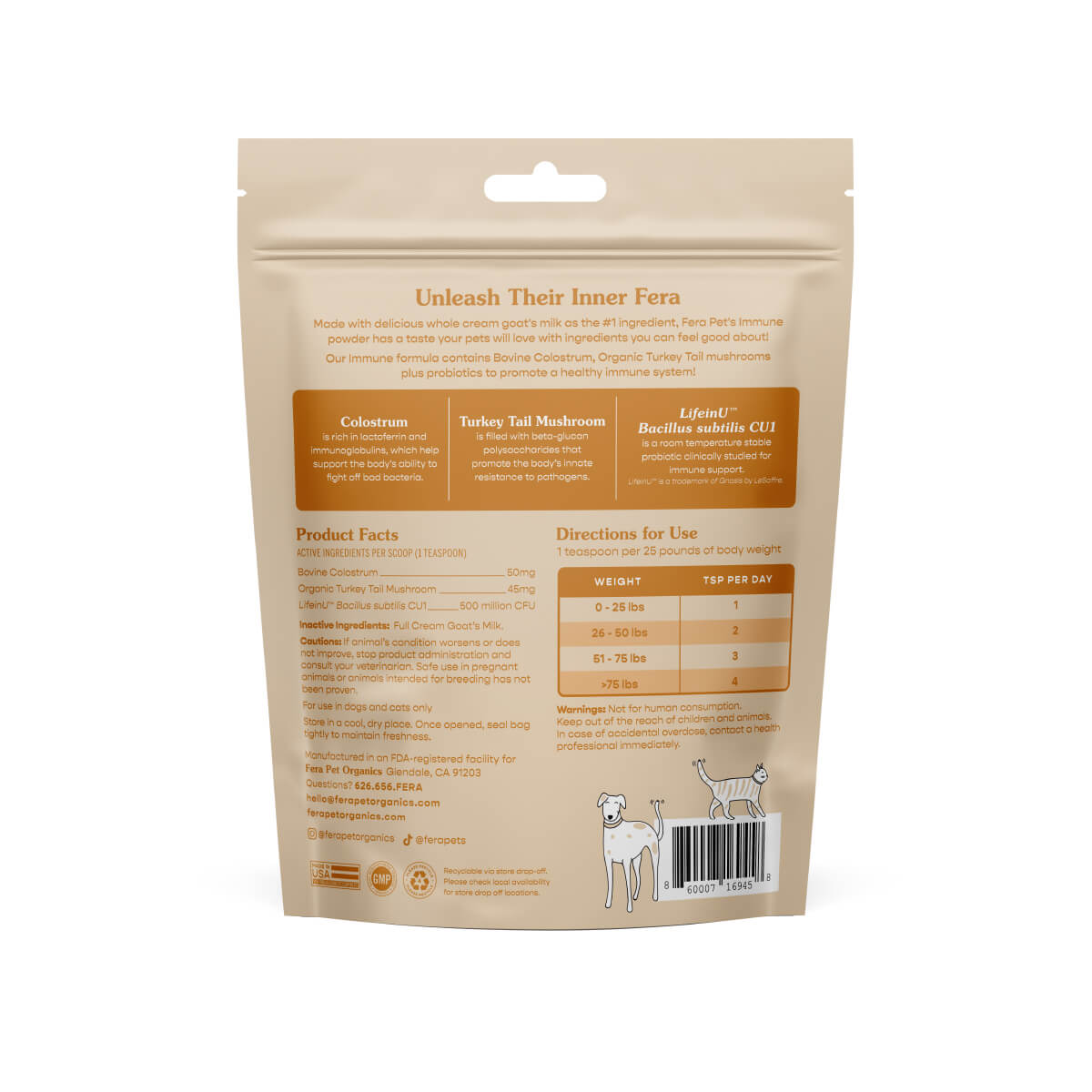 Fera Pets Immune Goat Milk Topper For Dogs & Cats