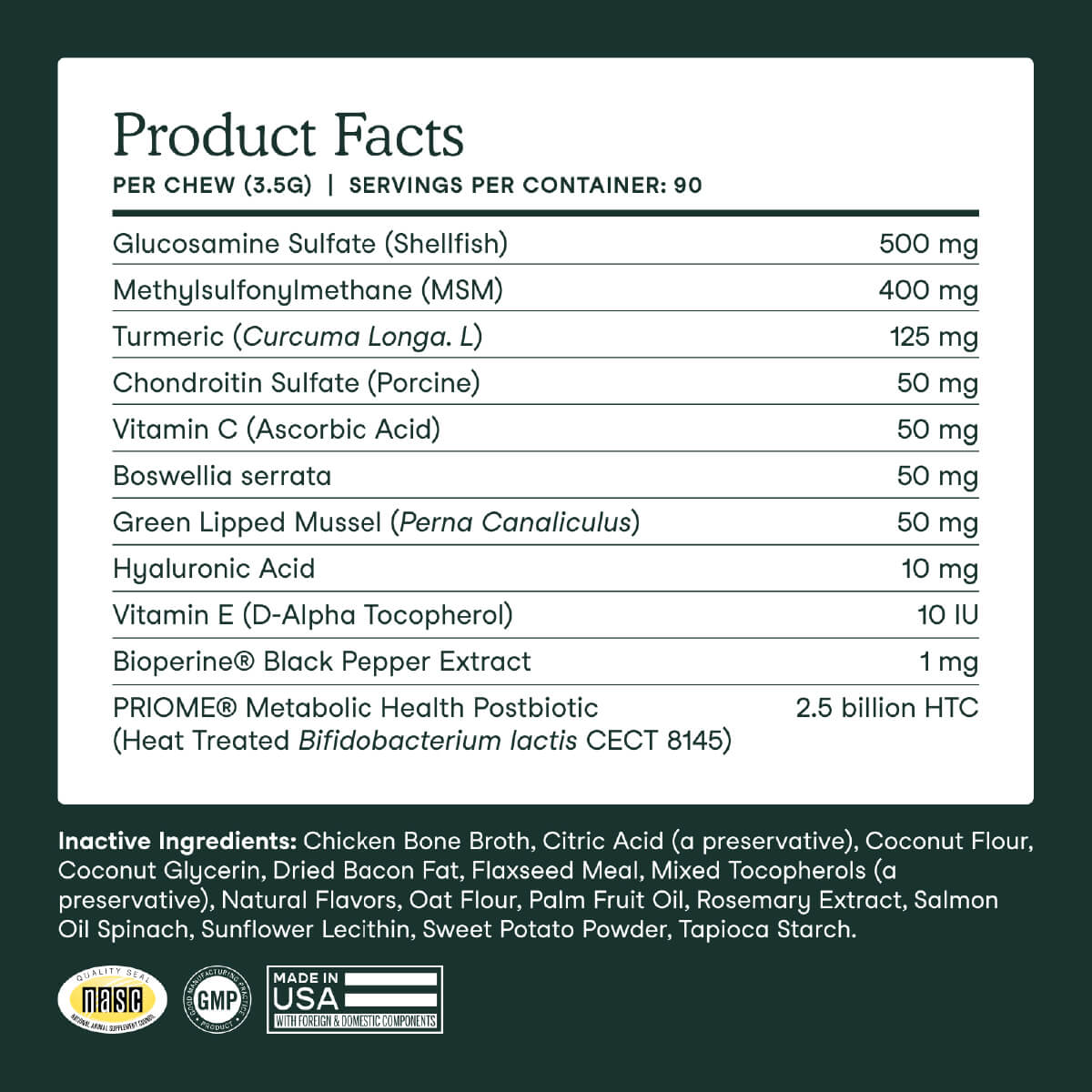 Fera Pets Hip + Joint Soft Chew Supplement for Dogs