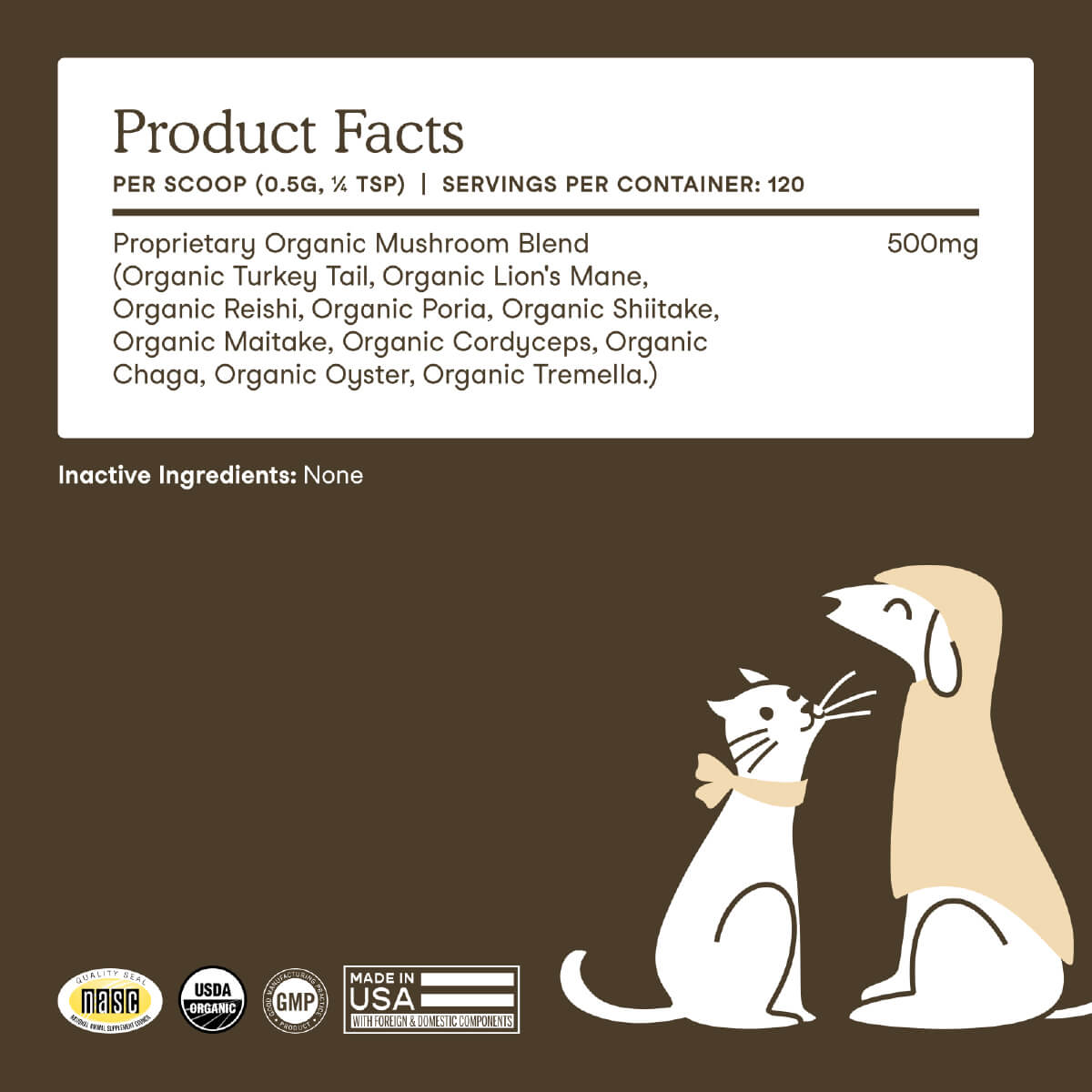 Fera Pets USDA Organic Mushroom Blend for Immune Support