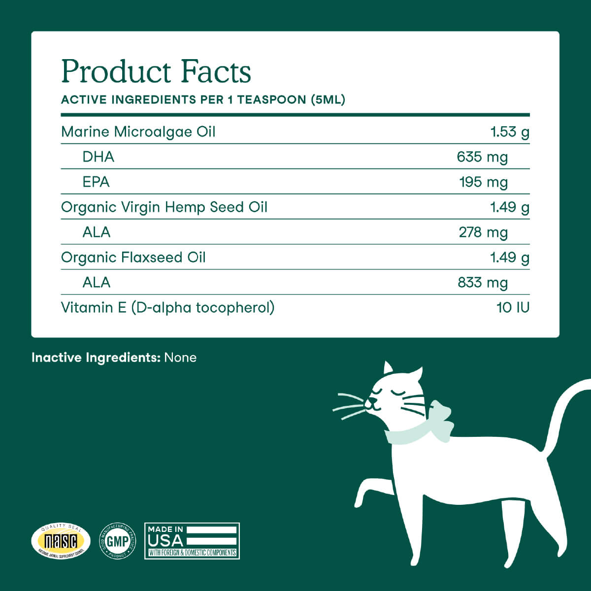 Fera Pets Vegan Omega-3, 6, 9s Algae Oil