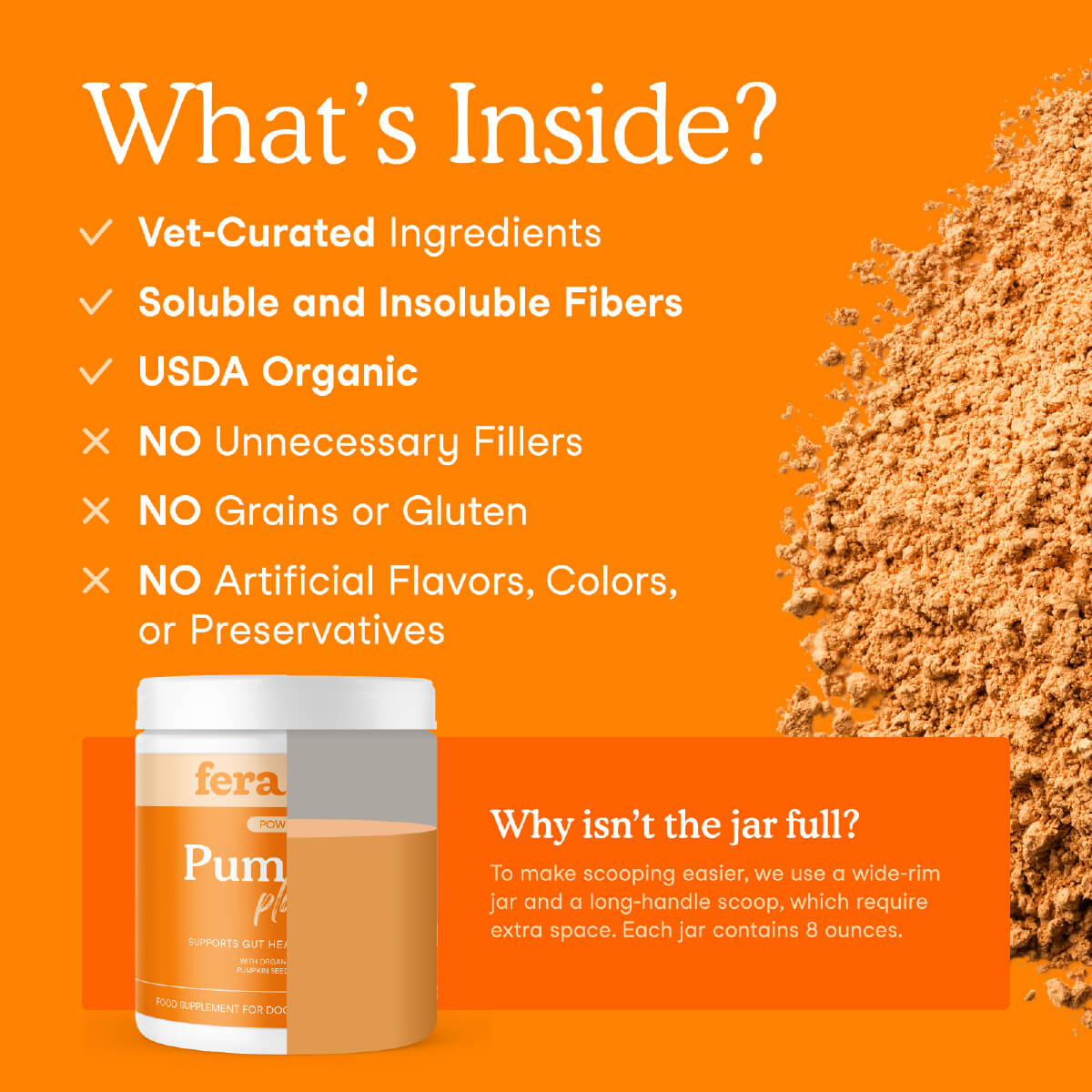 Fera Pets Pumpkin Plus Fibre Support for Dogs and Cats