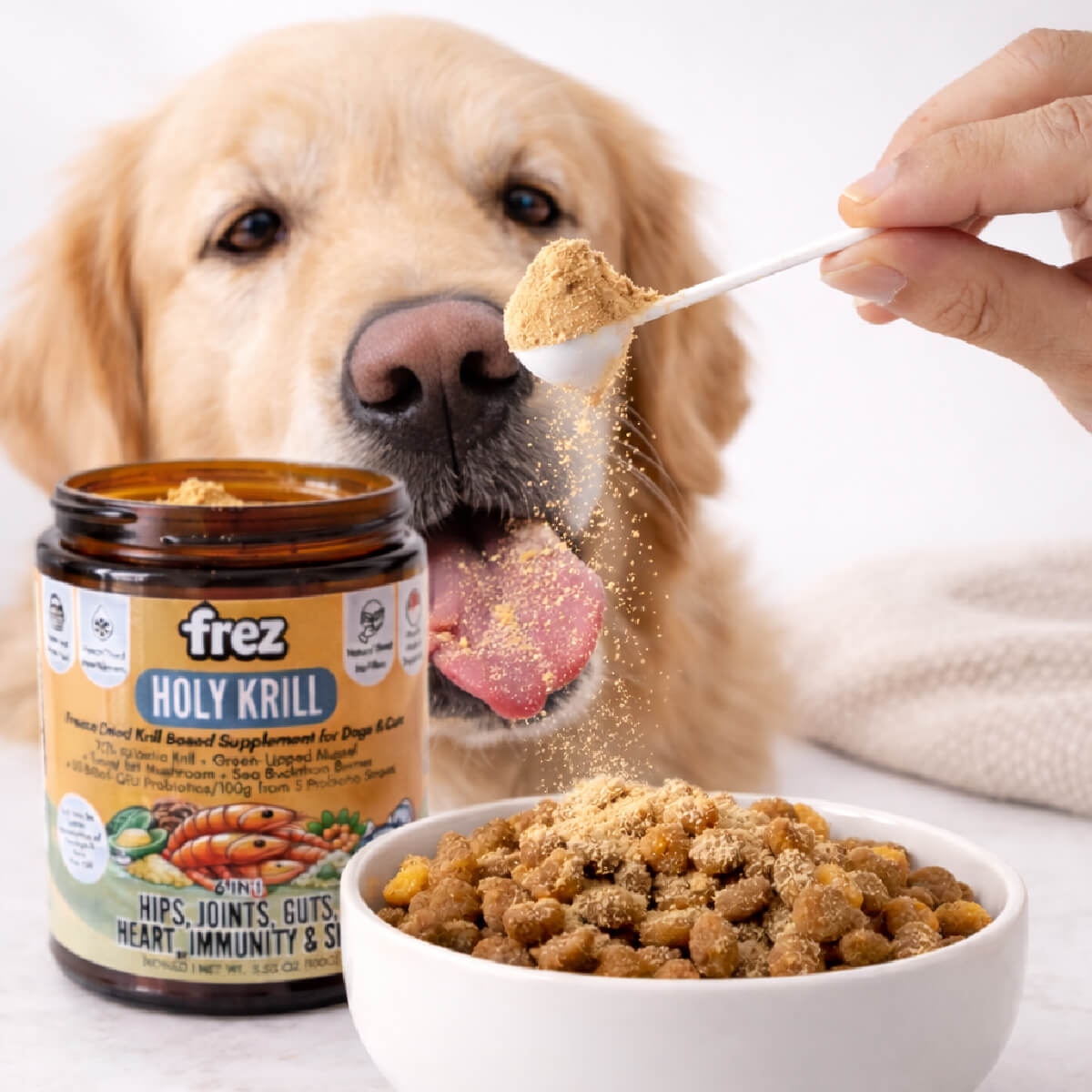 Frez Holy Krill Freeze Dried Krill Based Supplement for Cats and Dogs