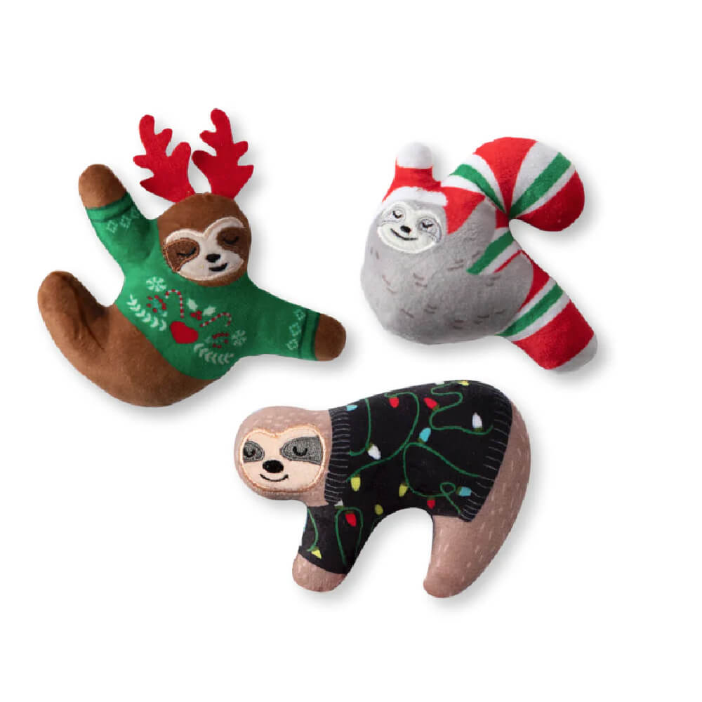 Fringe Studio Mini Three Wise Sloths Squeaky Plush Toy