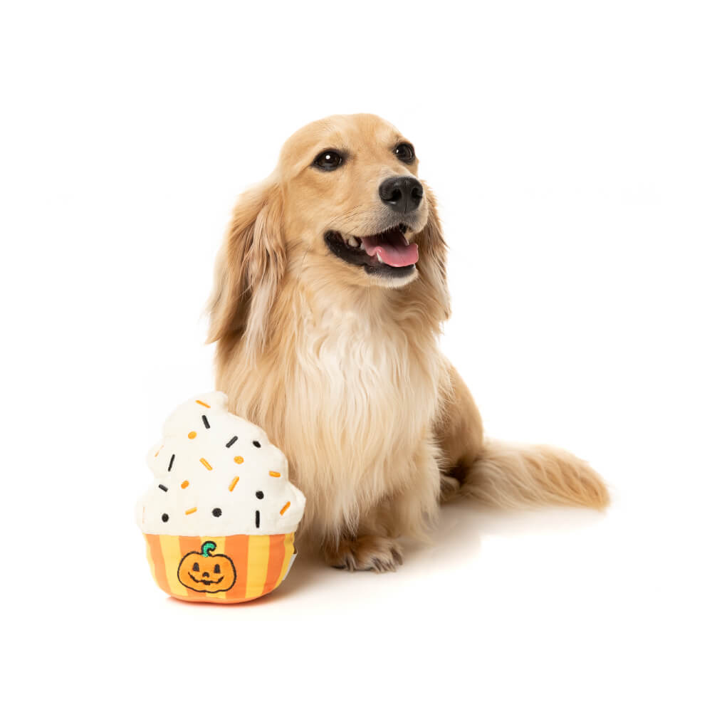 FuzzYard Halloween Plush Dog Toy | Happy Pumpkin Cupcake