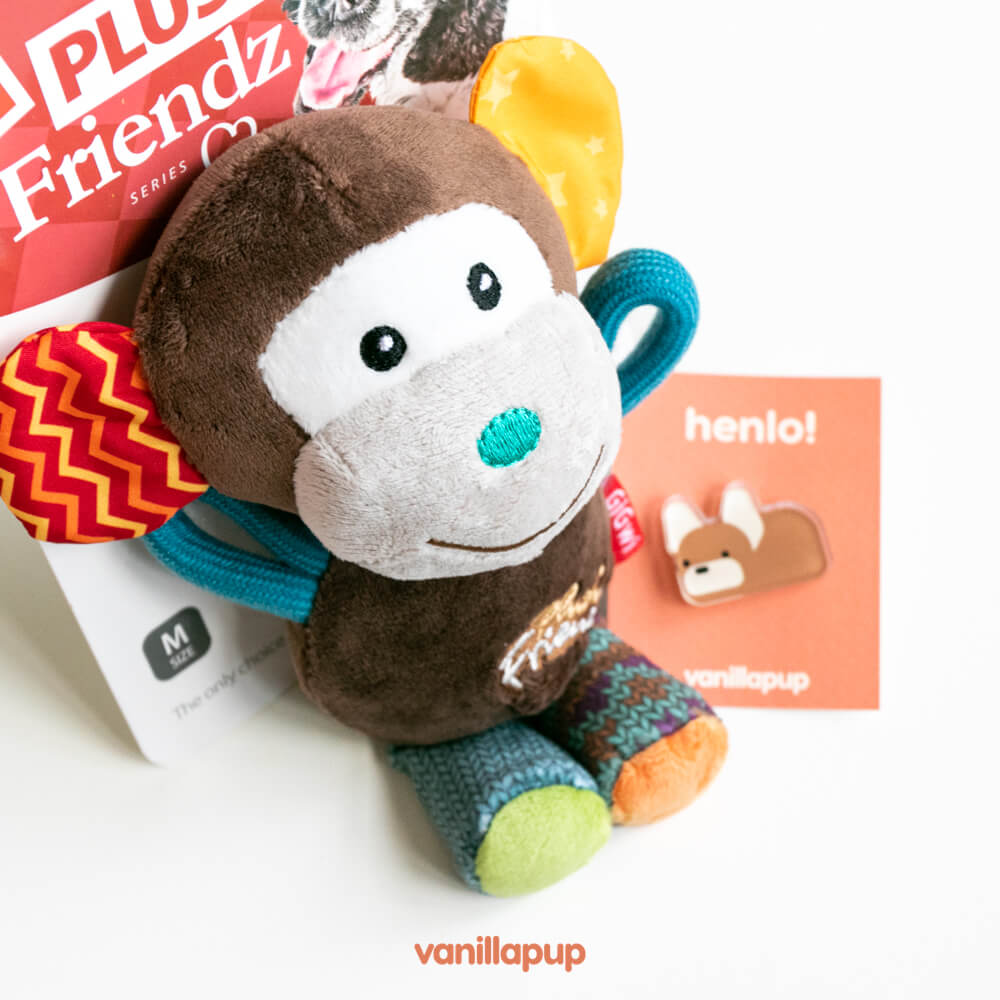 GiGwi Plush Friendz Tug Dog Toy | Monkey