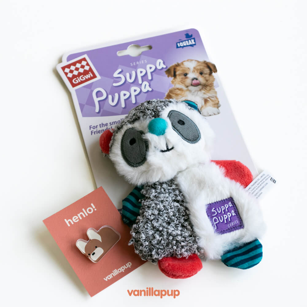 GiGwi Suppa Puppa Plush Toy for Puppies | Raccoon