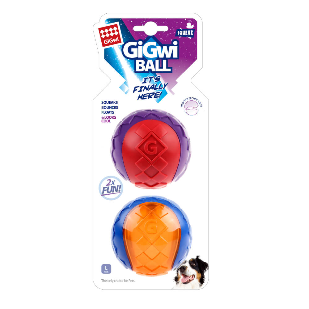 GiGwi Squeaky Rubber Ball Multi-Pack