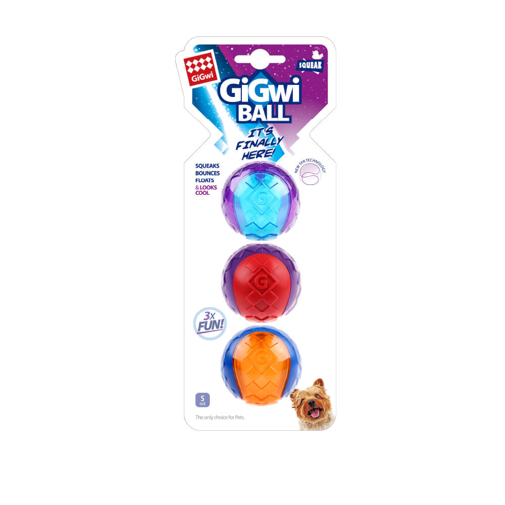 GiGwi Squeaky Rubber Ball Multi-Pack
