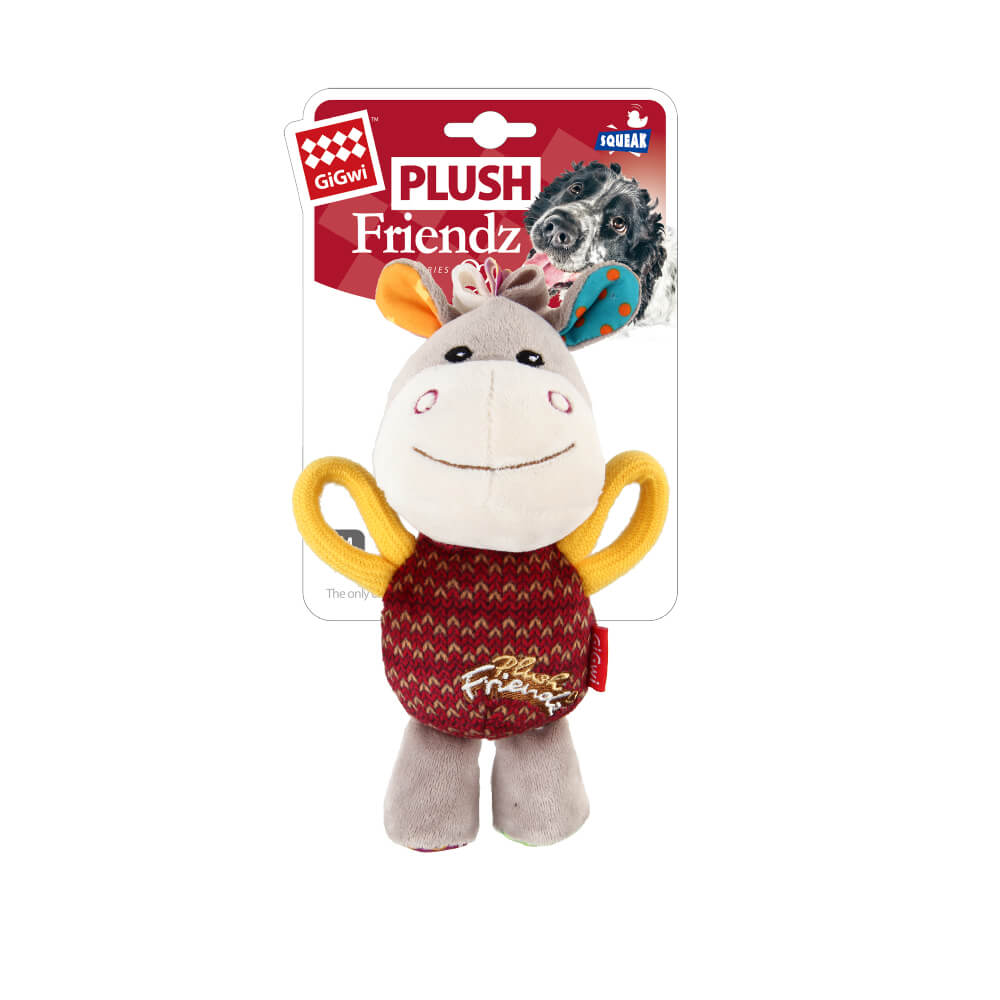 GiGwi Plush Friendz Tug Dog Toy | Donkey