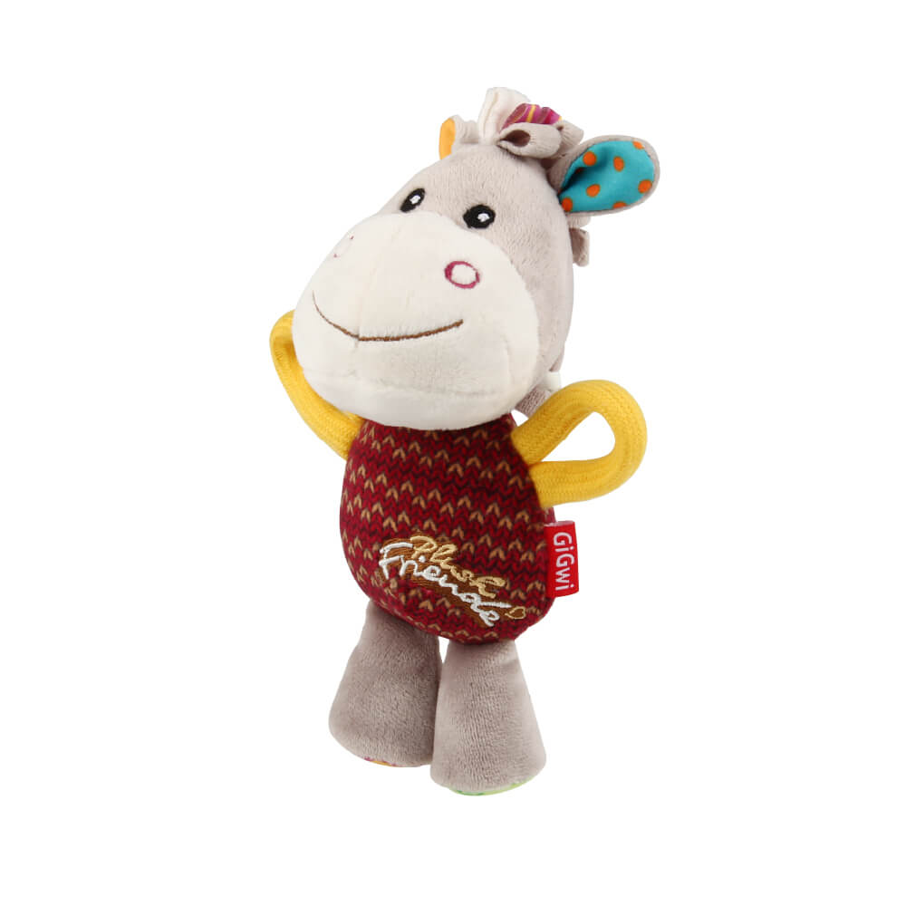 GiGwi Plush Friendz Tug Dog Toy | Donkey