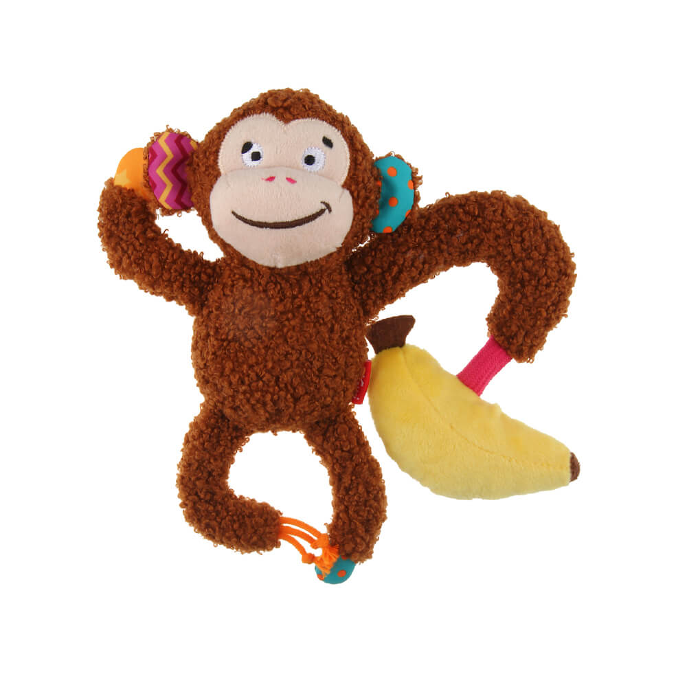 GiGwi Plush Friendz Squeaky Dog Toy | Monkey