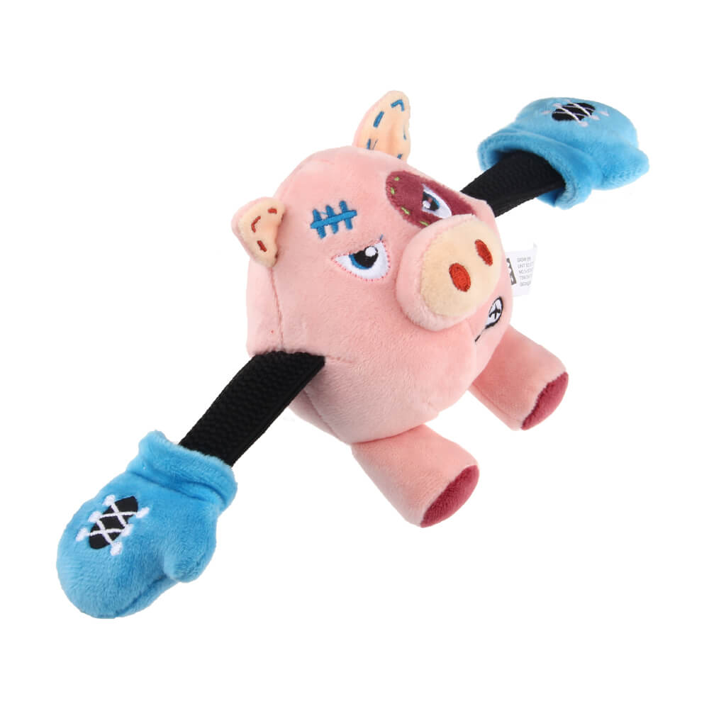 GiGwi Rock Zoo Bungee Plush Dog Toy | Pig