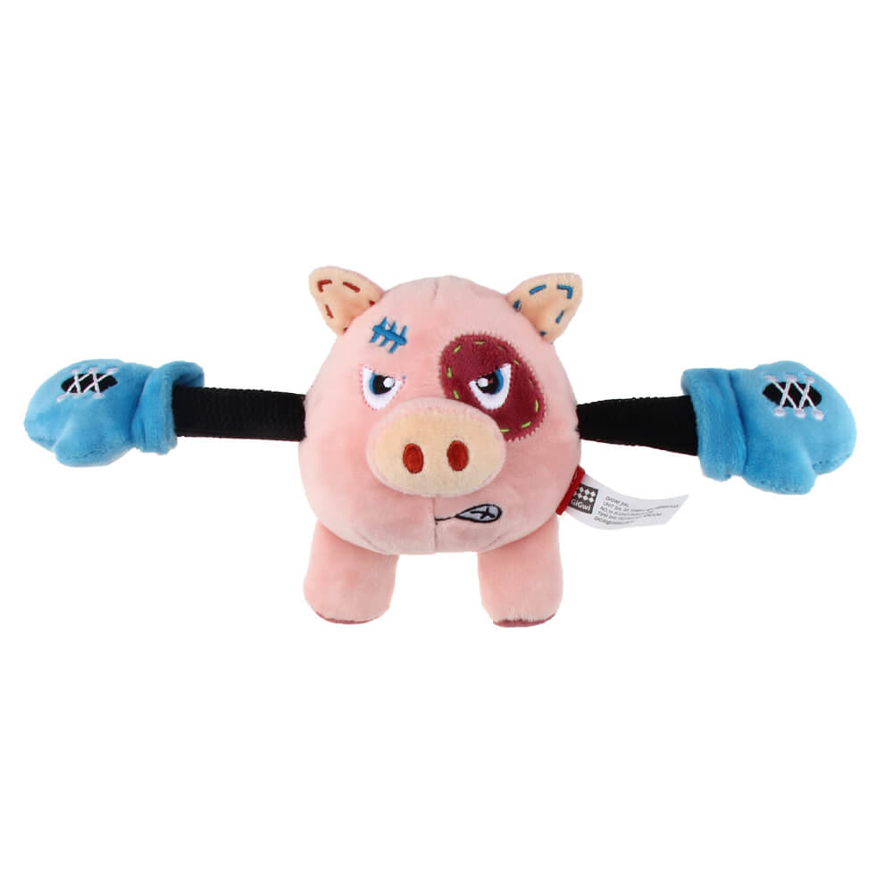 GiGwi Rock Zoo Bungee Plush Dog Toy | Pig