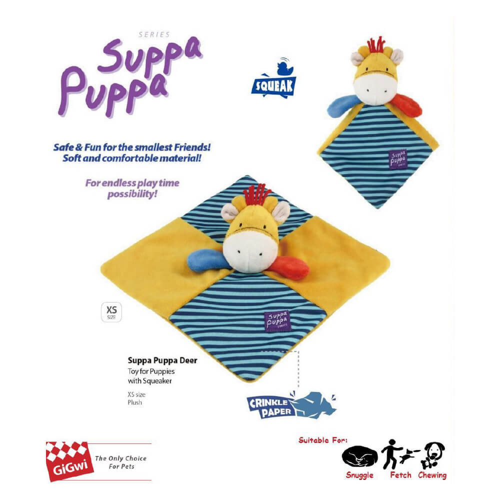 GiGwi Suppa Puppa Deer with Squeaker & Crinkle Paper