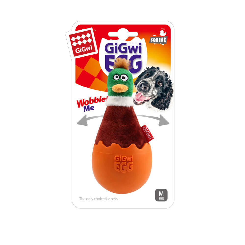GiGwi Egg Wobble Rubber & Plush Dog Toy