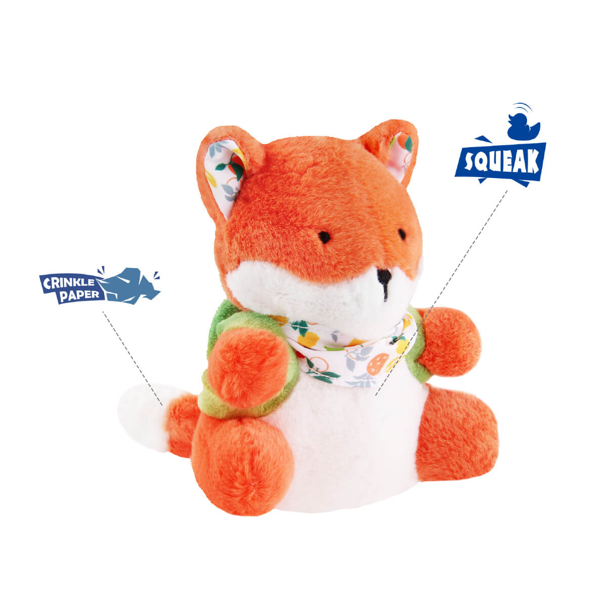 GiGwi Plush Friendz Fox with Backpack
