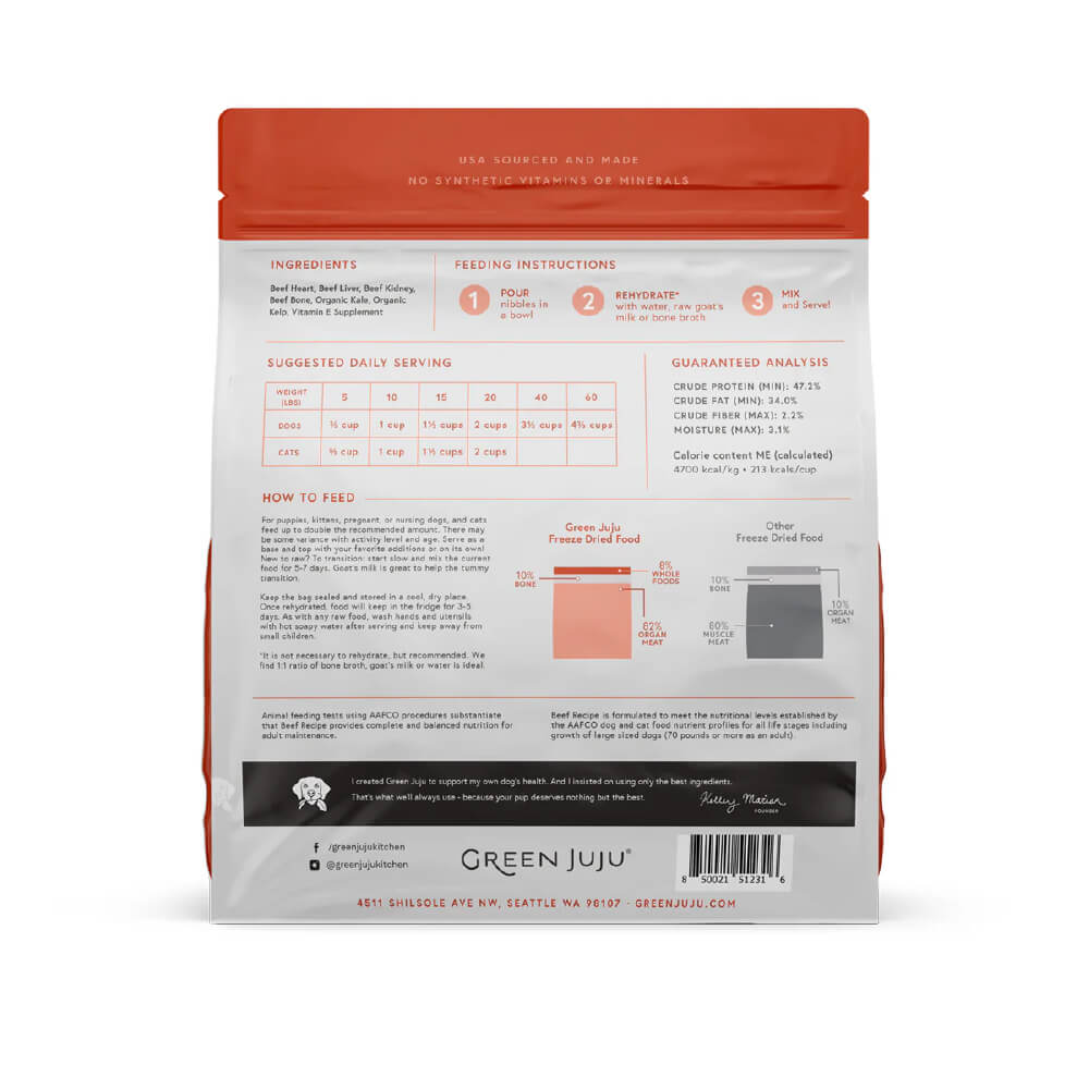 Green Juju Freeze-dried Raw Food | Beef