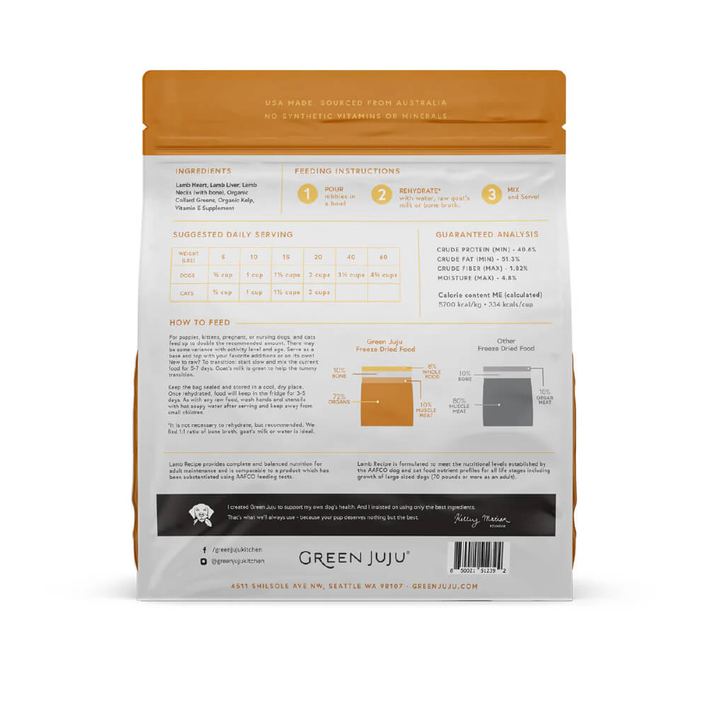Green Juju Freeze-dried Raw Food | Lamb
