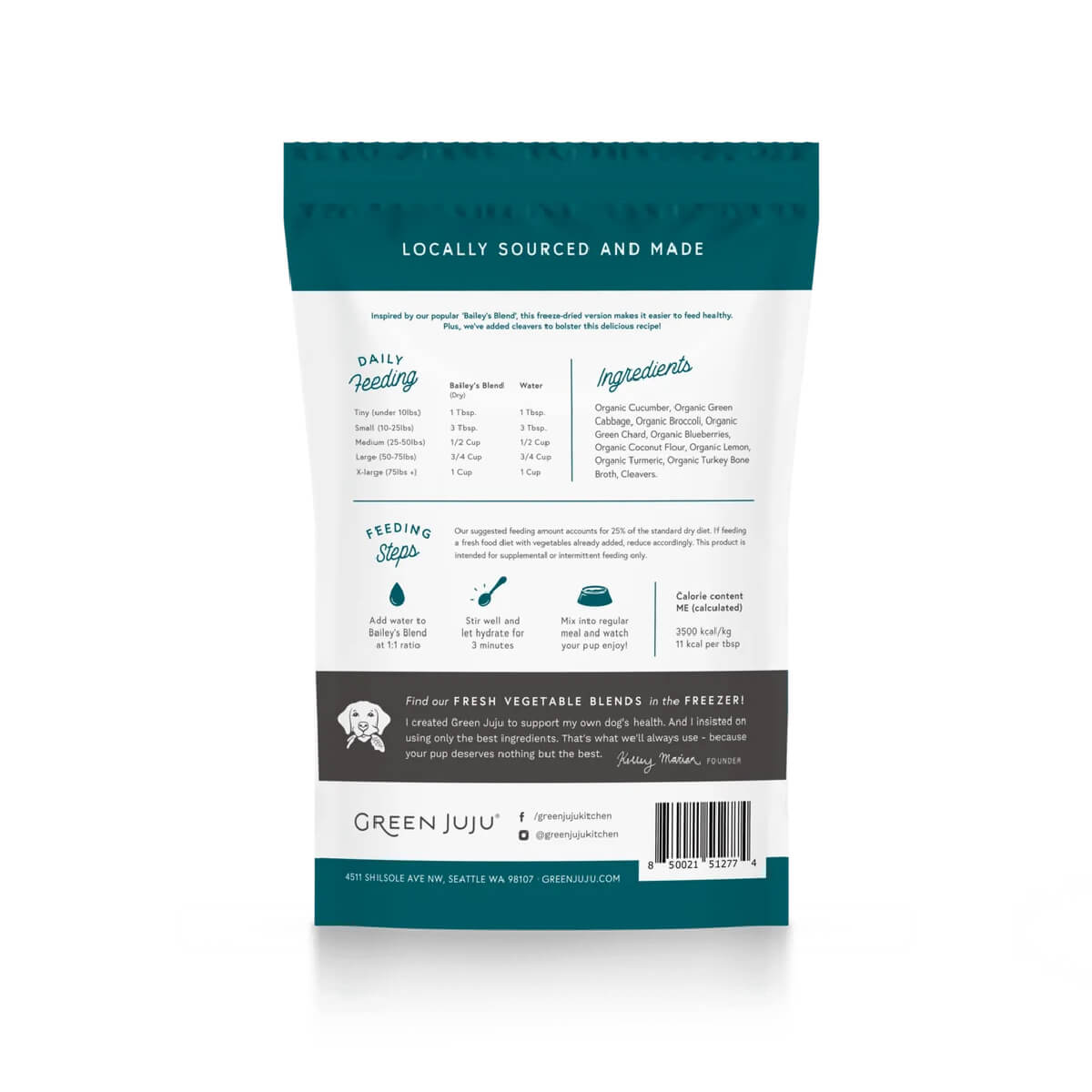 Green Juju Freeze-dried Bailey's Blend With Cleavers