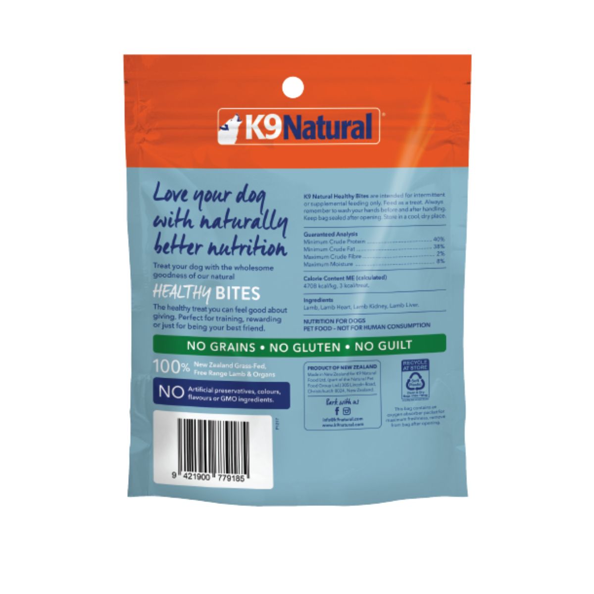 K9 Natural Lamb Healthy Bites against a white background.