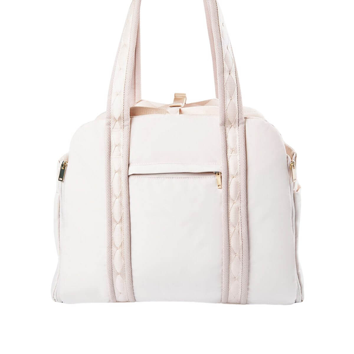 Pups and Bubs Everywhere Convertible Tote Bag Carrier in sand against a white bakcground.