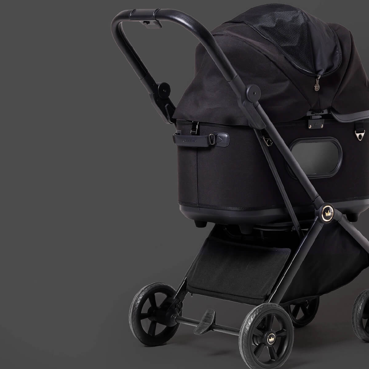 Royal Tails Gloria Pet Stroller w/ Detachable Basket | Black