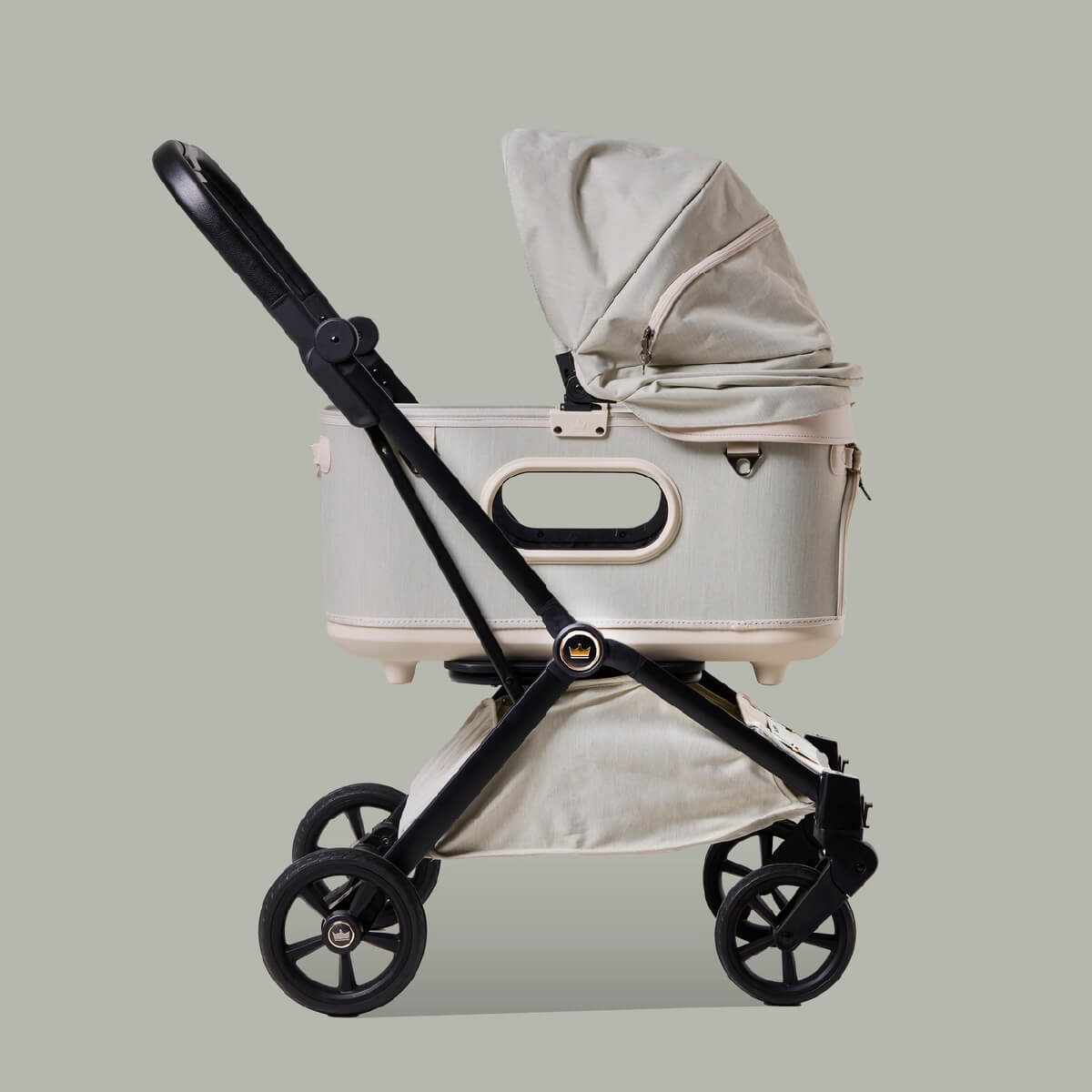 Royal Tails Gloria Pet Stroller w/ Detachable Basket | White Green