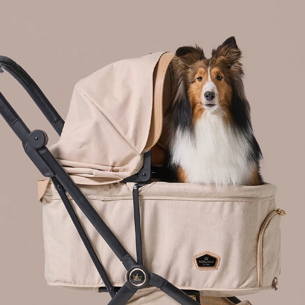 Royal Tails Gloria Foldable Pet Stroller | Beige