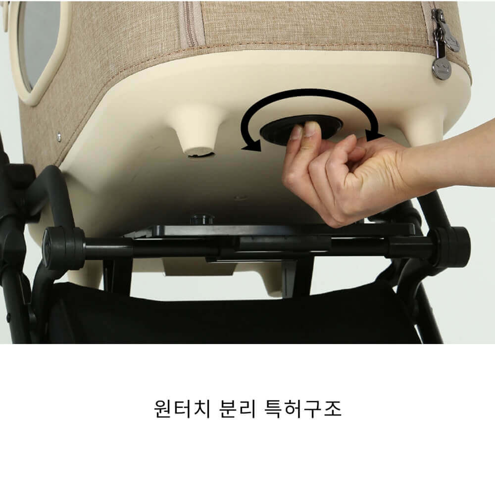 Royal Tails Grace Pet Stroller w/ Detachable Basket | White-Green