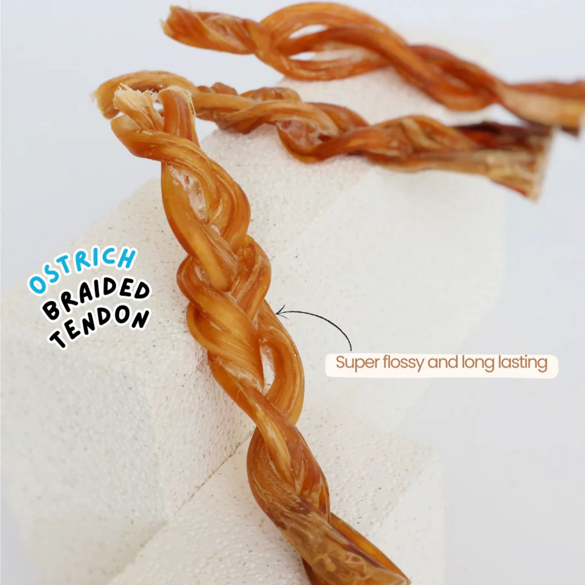 The Source-Sage Club Ostrich Braided Tendon against a white background.