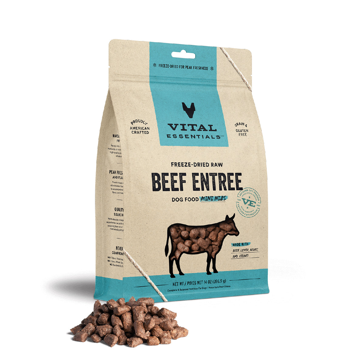Vital Essentials® Freeze-Dried Mini Nibs Dog Food  | Beef