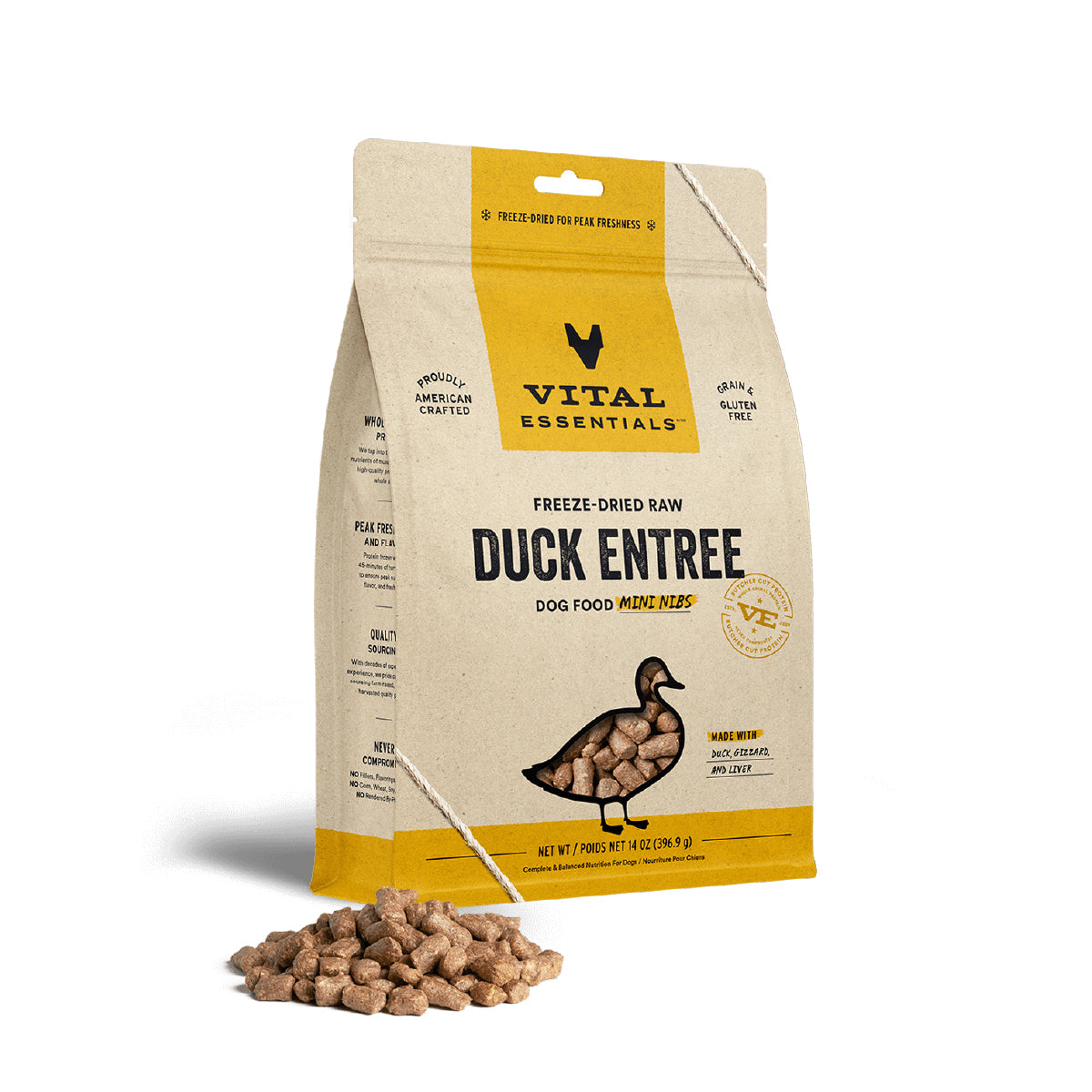 Vital Essentials® Freeze-Dried Mini Nibs Dog Food | Duck