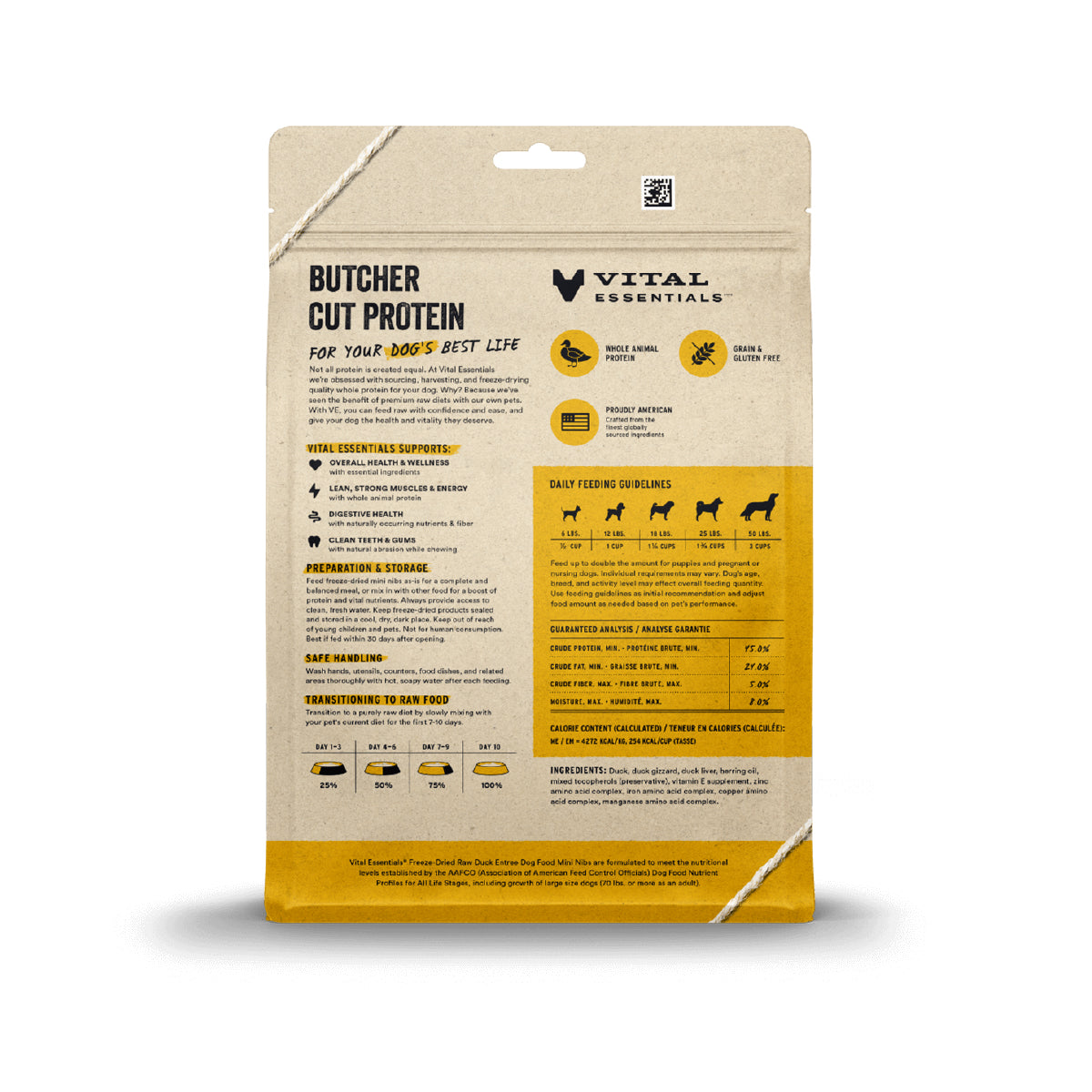 Vital Essentials® Freeze-Dried Mini Nibs Dog Food | Duck