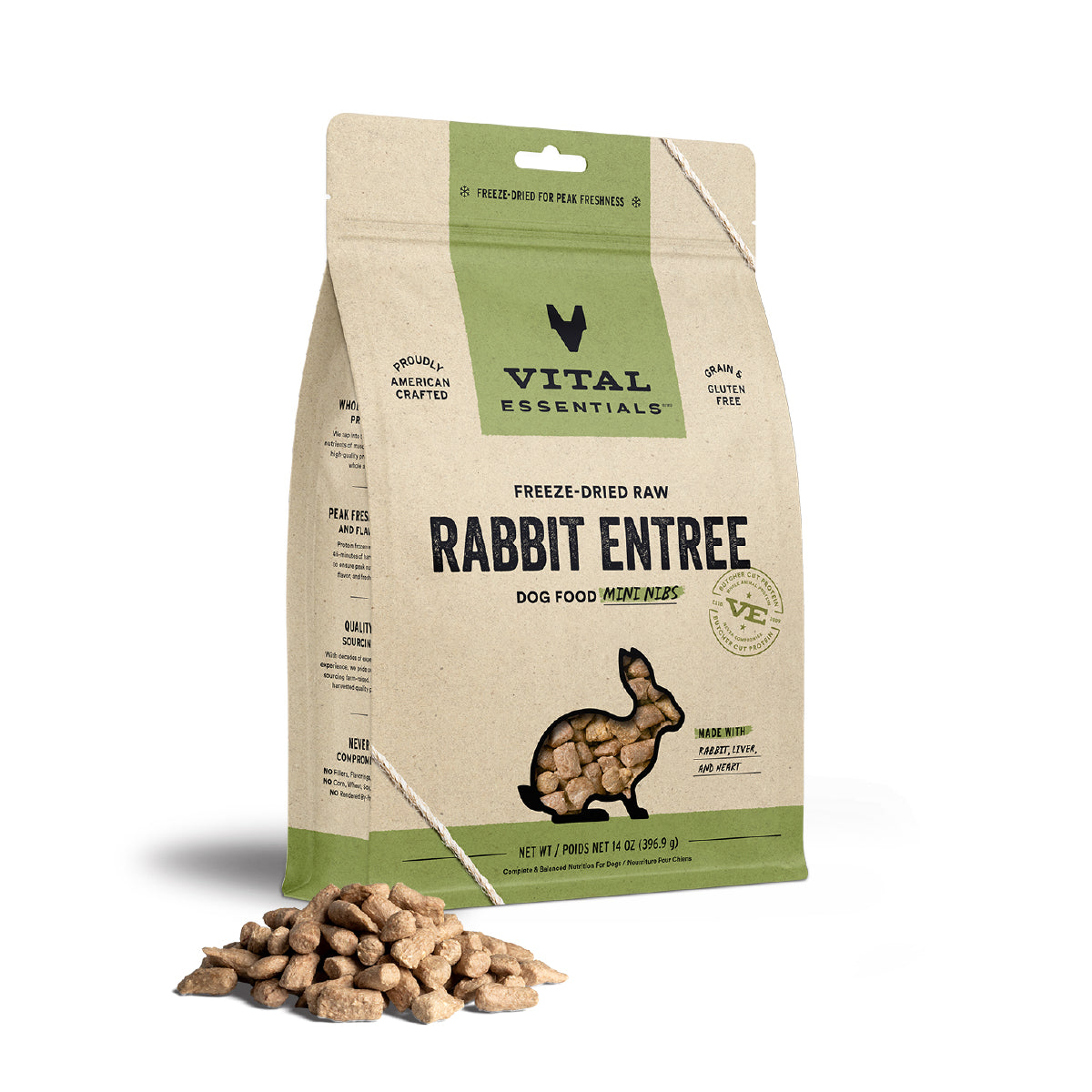 Vital Essentials® Freeze-Dried Mini Nibs Dog Food | Rabbit
