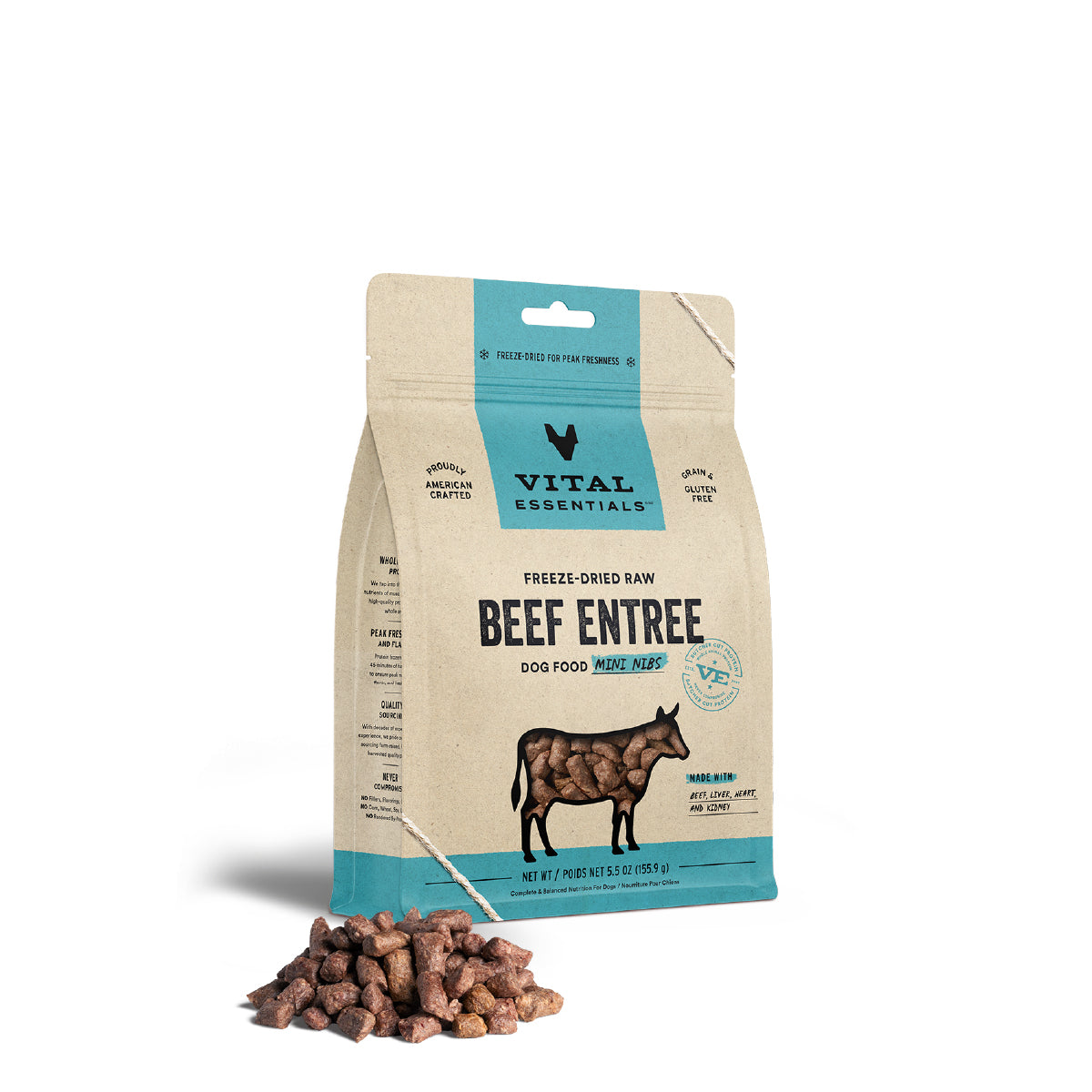 Vital Essentials® Freeze-Dried Mini Nibs Dog Food | Beef