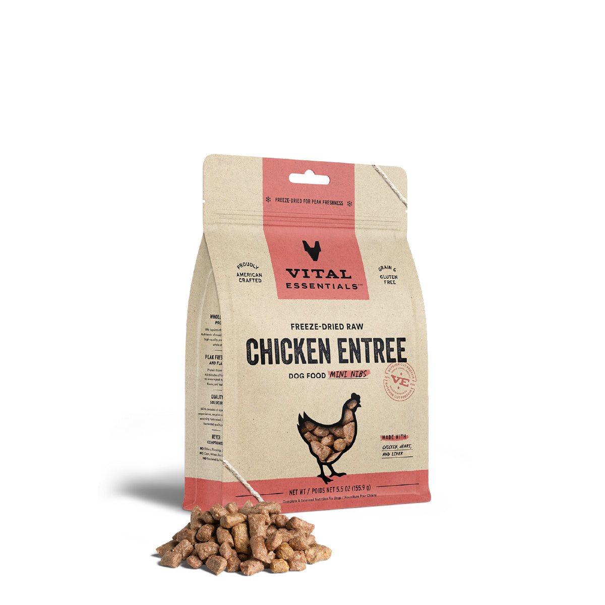 Vital Essentials® Freeze-Dried Mini Nibs Dog Food | Chicken