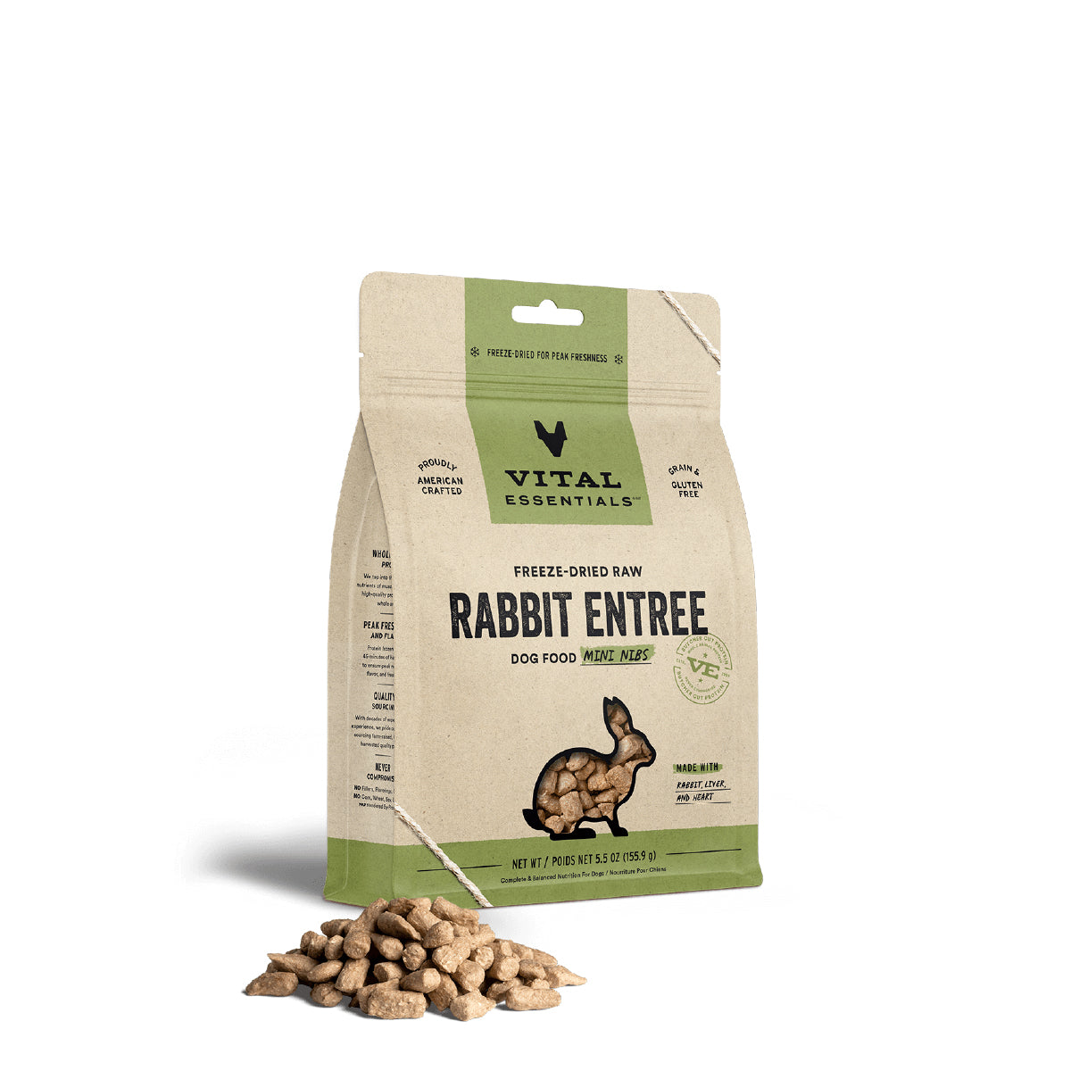 Vital Essentials® Freeze-Dried Mini Nibs Dog Food | Rabbit