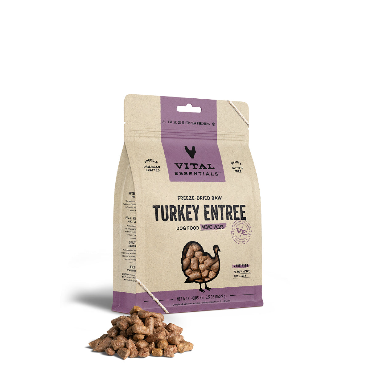 Vital Essentials® Freeze-Dried Mini Nibs Dog Food | Turkey