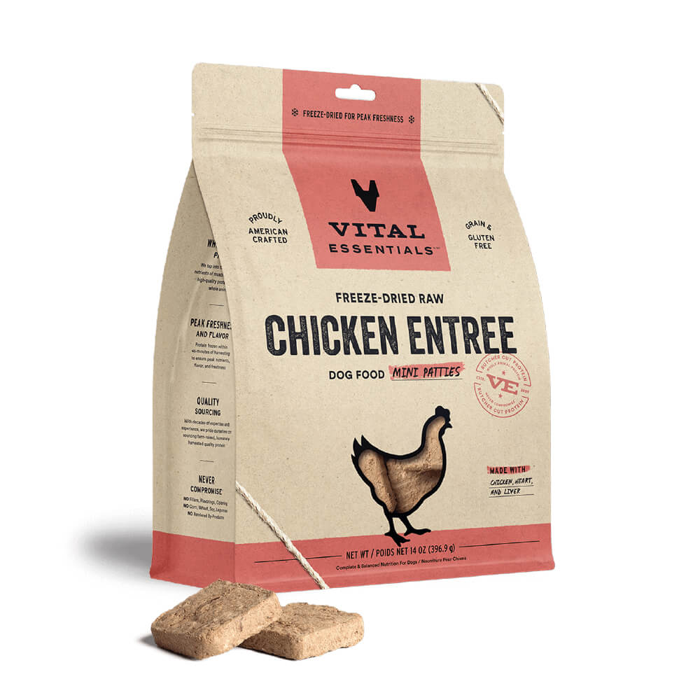Vital Essentials® Freeze-Dried Mini Dog Food Patties Chicken